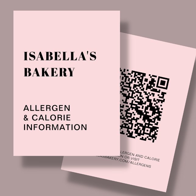 Cartes De Visite Information sur les calories d'allergie alimentair (Créateur téléchargé)