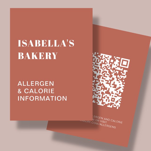 Cartes De Visite Information sur les calories des allergies aliment (Créateur téléchargé)