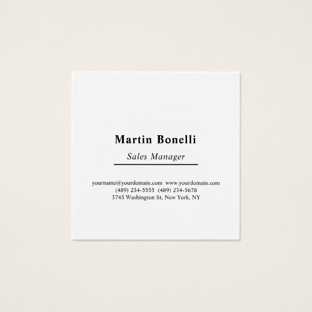 Cartes De Visite Informations de nom propre classique professionnel (Devant)