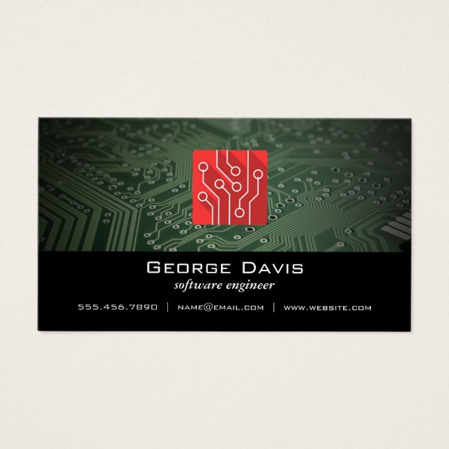 Cartes De Visite Ingénieur logiciel | Logo technique (Devant)