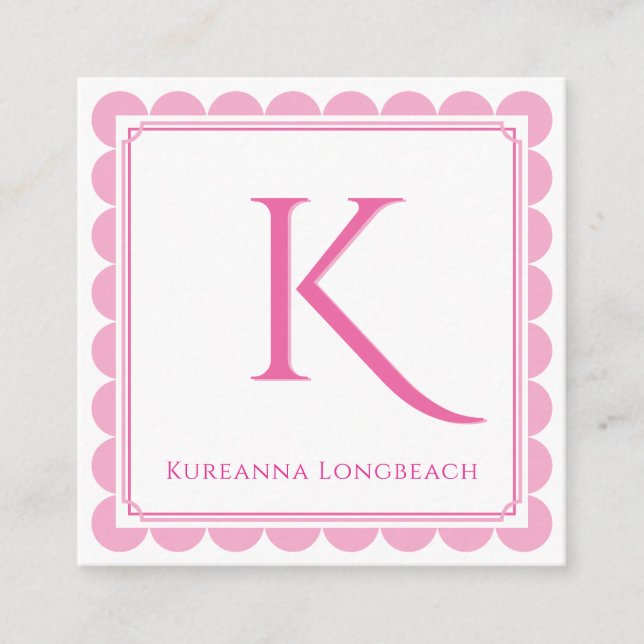 Cartes de visite initiales monogramme coquille Sai (Devant)
