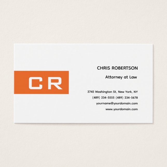 Cartes De Visite Initiales Monogramme Personnalisé Moderne Minimali (Devant)