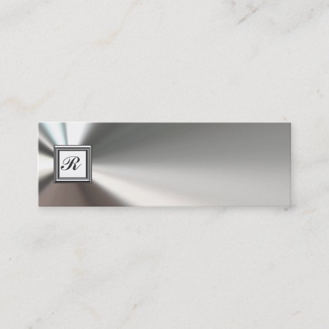 Cartes de visite initiaux en métal d'argent de (Devant)