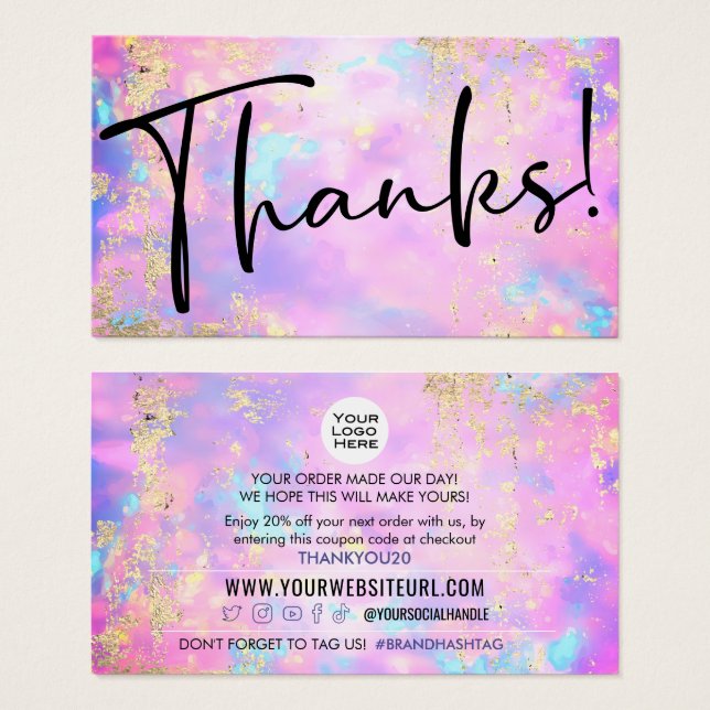 Cartes De Visite Insérez le code de coupon de réduction client Opal (Devant & derrière)