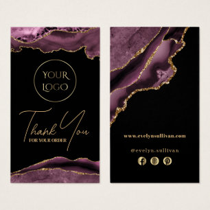 Cartes De Visite Insérez le paquet d'agate de mauve foncé