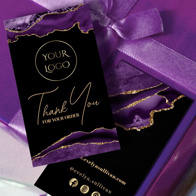 Cartes De Visite Insérez le paquet d'agrafes mauve et or (Créateur téléchargé)