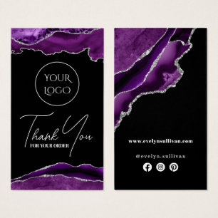 Cartes De Visite Insérez le paquet d'agrafes violet et argent
