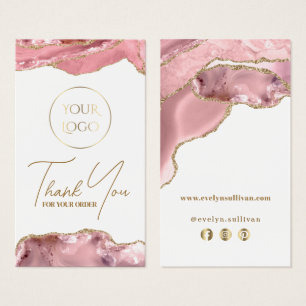 Cartes De Visite Insertion d'agrafe rose