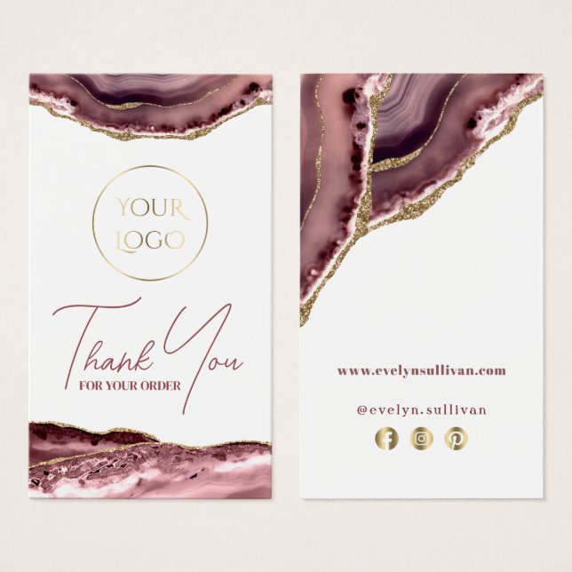 Cartes De Visite Insertion de package d'agate de mauve (Devant & derrière)