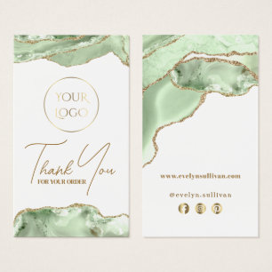 Cartes De Visite Insertion de package d'agate vert Jade