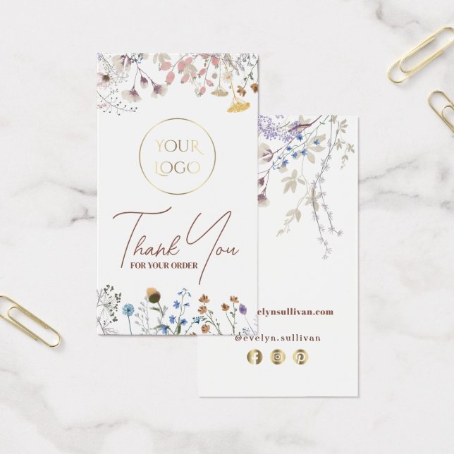 Cartes De Visite Insertion de package fleur sauvage (Bureau)