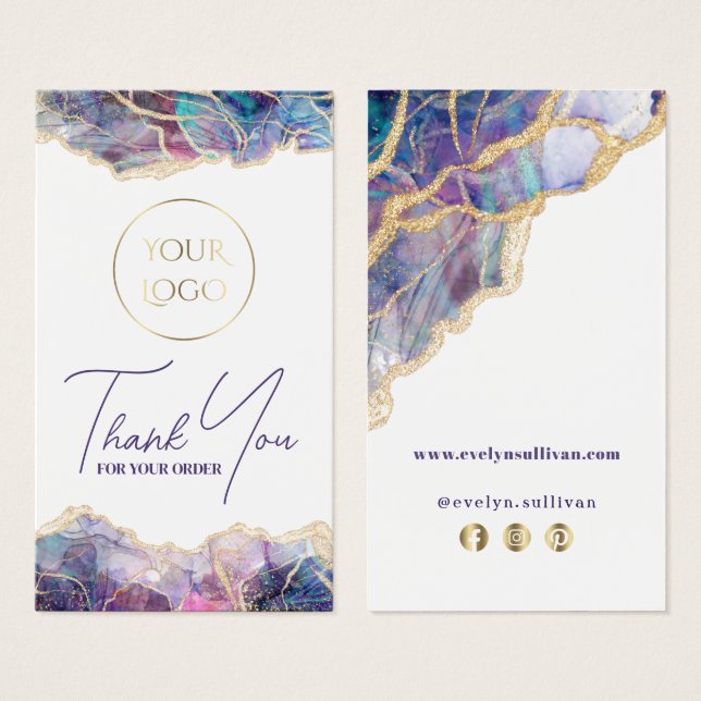 Cartes De Visite Insertion de package opal violet (Devant & derrière)