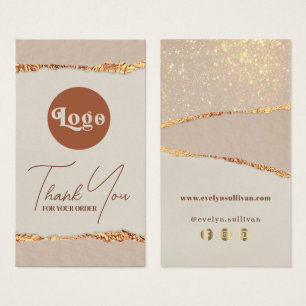 Cartes De Visite Insertion de papier déchiré Shimmer