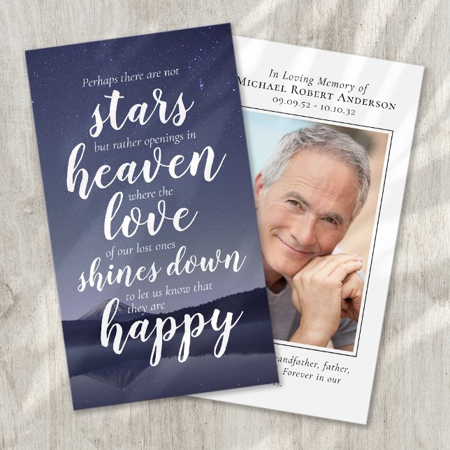Cartes De Visite Inspirational Quote Funeral Memorial Card (Créateur téléchargé)