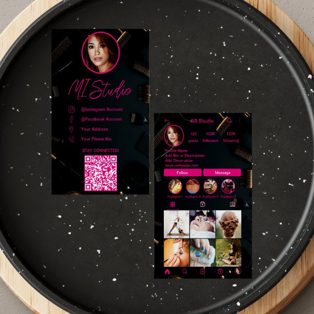 Cartes de visite Instagram, Influenceur, Esthétiqu (Créateur téléchargé)