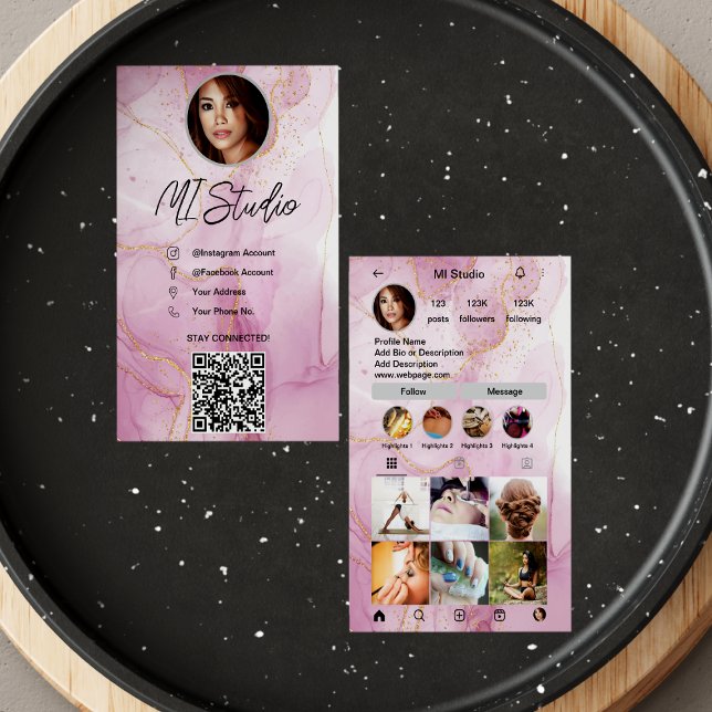 Cartes de visite Instagram, Influenceur, Esthétiqu (Créateur téléchargé)