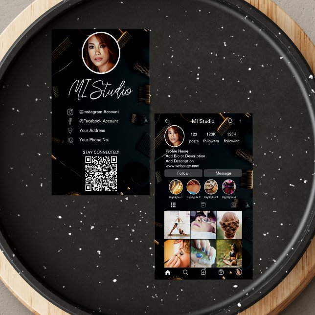 Cartes de visite Instagram, Influenceur, Esthétiqu (Créateur téléchargé)