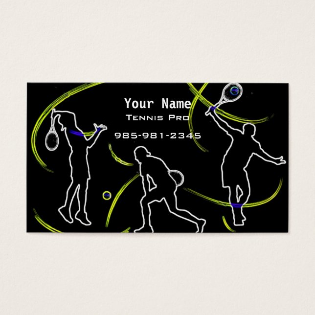 Cartes De Visite Instruction sur le tennis (Devant)