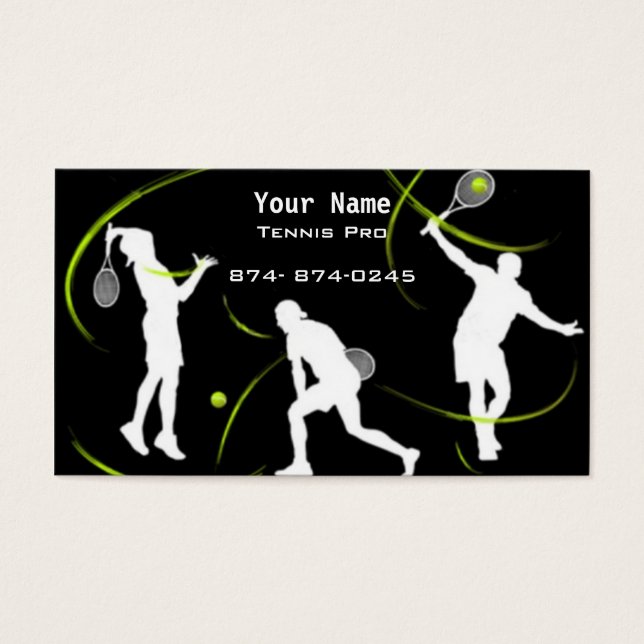 Cartes De Visite Instruction sur le tennis (Devant)