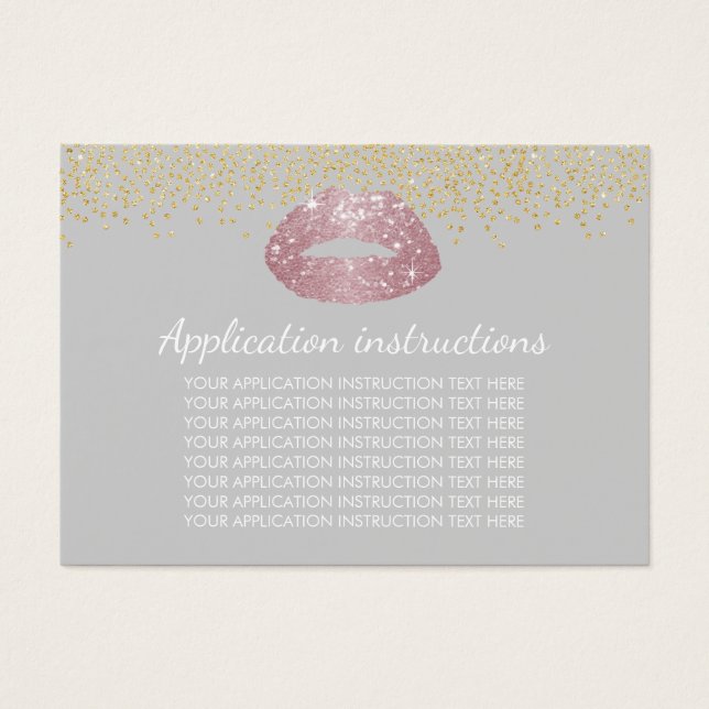 Cartes De Visite Instructions d'application de maquillage pour lèvr (Devant)