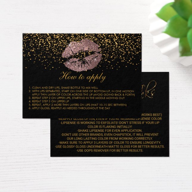 Cartes De Visite Instructions d'application des lèvres de Parties s (Bureau)