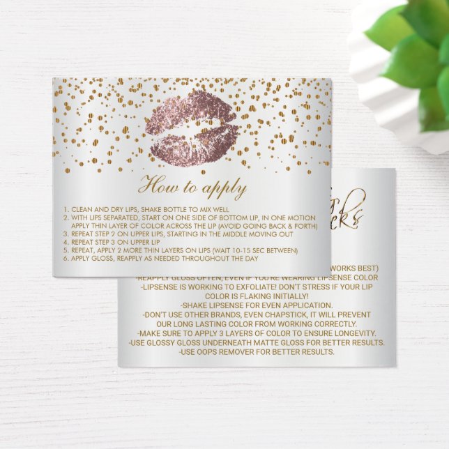 Cartes De Visite Instructions d'application des lèvres de Parties s (Bureau)