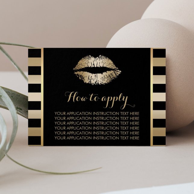 Cartes De Visite Instructions d'application LipSense Gold Lips (Créateur téléchargé)