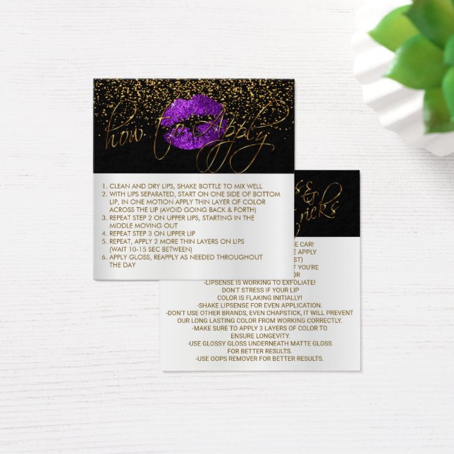 Cartes De Visite Instructions d'application LipSense Parties scinti (Bureau)