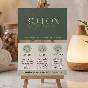 Cartes De Visite Instructions de post-traitement Botox Green Minima