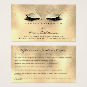 Cartes De Visite Instructions de soins postérieurs Lashes Champaign
