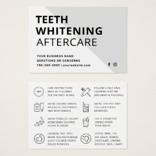 Cartes De Visite Instructions pour blanchir les dents simples