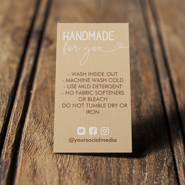 Cartes De Visite Instructions pour le lavage artisanal Tan Médias s (Créateur téléchargé)