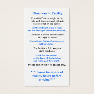 Cartes De Visite Instructions pour l'installation à Okinawa