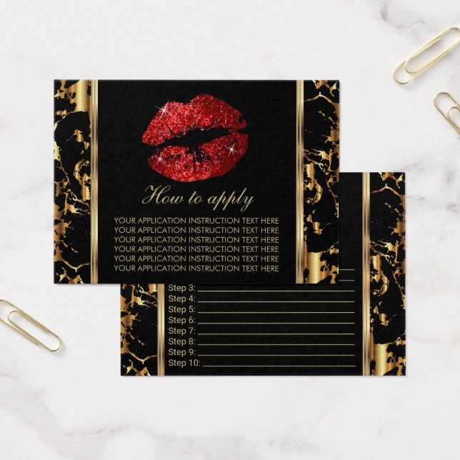 Cartes De Visite Instructions sur les lèvres en marbre et Parties s (Bureau)