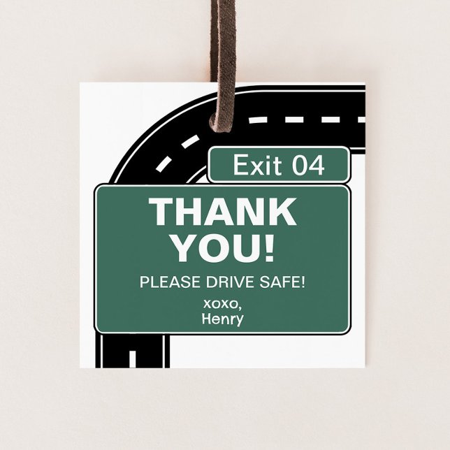 Cartes De Visite Interstate Birthday Favor Tag (Créateur téléchargé)