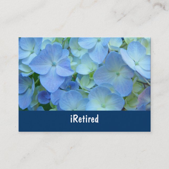 Cartes de visite iRetired Fleurs Bleues Retraite (Devant)