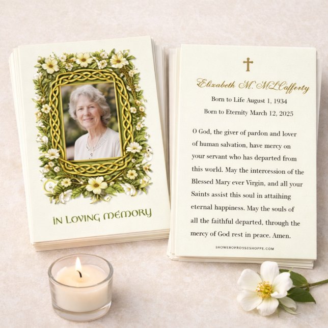 Cartes De Visite Irish Floral Celtic Memorial In Loving Memory (Créateur téléchargé)