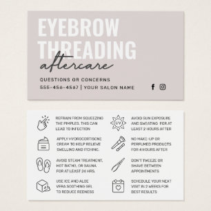 Cartes De Visite Ivoire moderne Simple Eyebrow Threading Aftercare