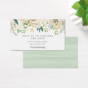 Cartes De Visite Ivory Floral Rose Floral Mariage Instagram menthe