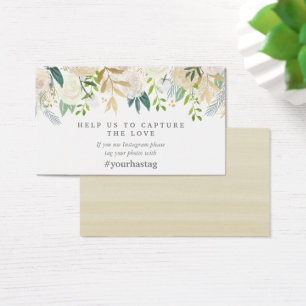 Cartes De Visite Ivory Floral Rose Floral Mariage Instagram rose