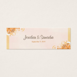 Cartes De Visite Ivory Gold Peach Floral Petits Mariages Favor Tags