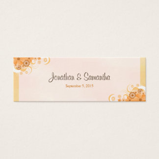 Cartes De Visite Ivory Gold Peach Floral Petits Mariages Favor Tags