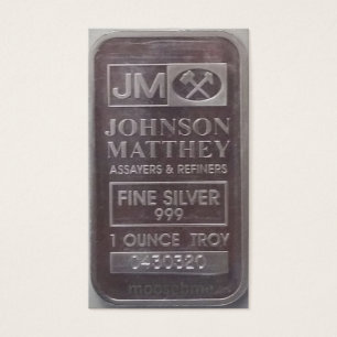 Cartes De Visite J.M. Solide C430320 une barre argentée d'once