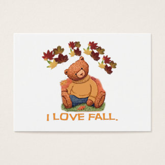 Cartes De Visite J'aime Fall Teddy Bear