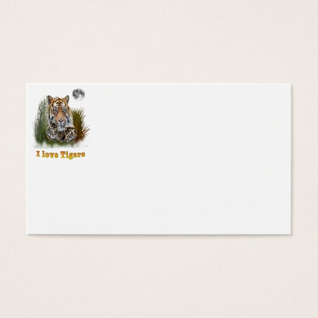 Cartes De Visite J'aime les tigres (Devant)