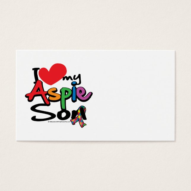 Cartes De Visite J'Aime Mon Fils Aspie (Devant)