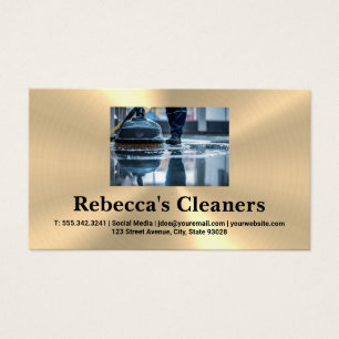 Cartes De Visite Janitor Mopping the Floor   Sanitifiant