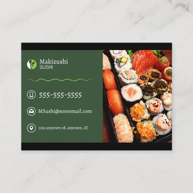 Cartes de visite japonais de sushi (Devant)