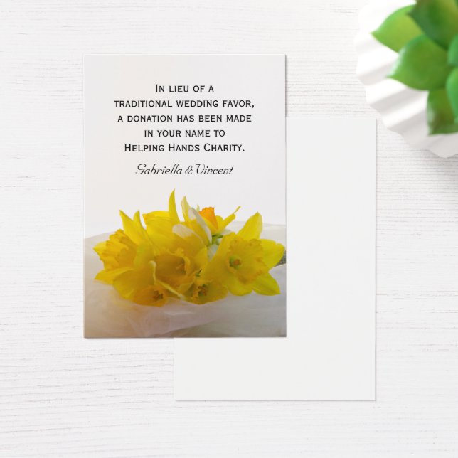 Cartes De Visite Jaune Daffodils Printemps Mariage Charité Favorise (Bureau)