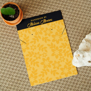Cartes De Visite Jaune Fleurs Script Collier Bijoux Display